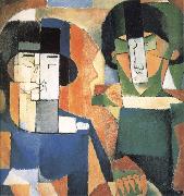 Diego Rivera Portrait of Makiyo and Fujita oil painting reproduction